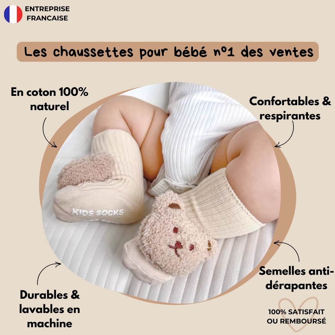 Chaussettes pour bébés anti-dérapantes et respirantes